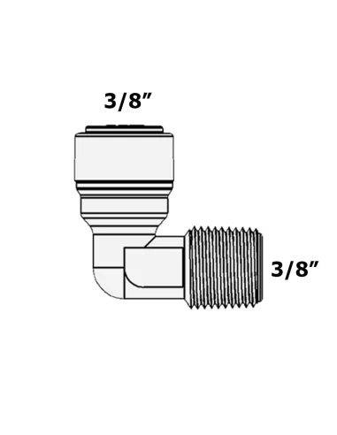 Фітинг кутовий Raifil 1817-В 6ME6, 0.37х0.37 дюйма - 3