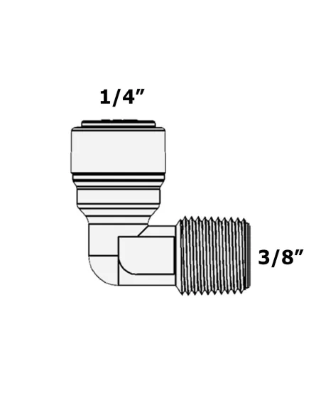 Фітинг кутовий Raifil 1817-С 4ME6, 0.25х0.37 дюйма - 3