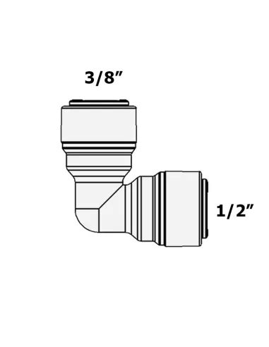 Фитинг угловой Raifil 1818-D 6UE8-D, 0.37х0.5 дюйма - 3