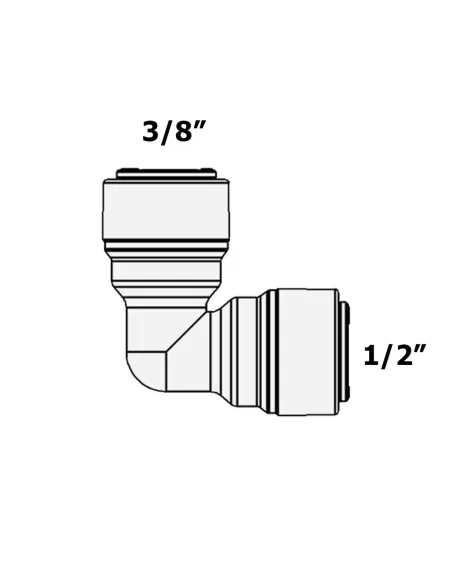Фитинг угловой Raifil 1818-D 6UE8-D, 0.37х0.5 дюйма - 3