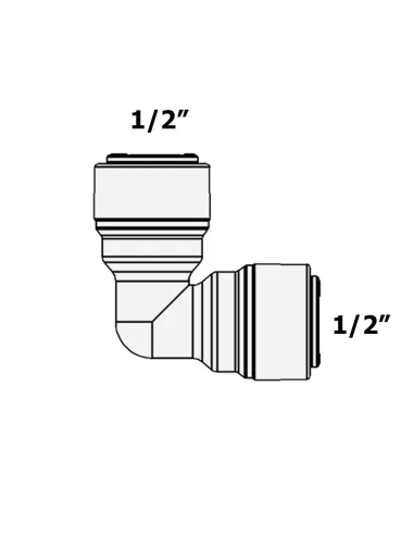 Фитинг угловой Raifil 1818-F 8UE8, 0.5х0.5 дюйма - 2