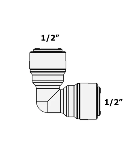 Фитинг угловой Raifil 1818-F 8UE8, 0.5х0.5 дюйма - 2