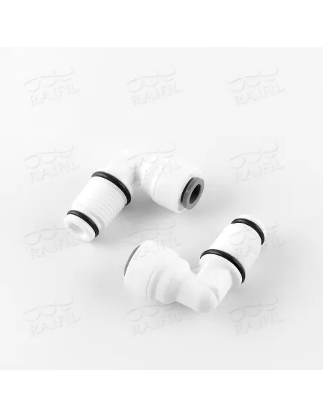Фитинг угловой Raifil 2817-A, 0.25х0.25 дюйма, с уплотнителем - 2