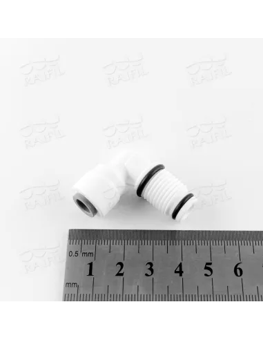 Фитинг угловой Raifil 2817-A, 0.25х0.25 дюйма, с уплотнителем - 3