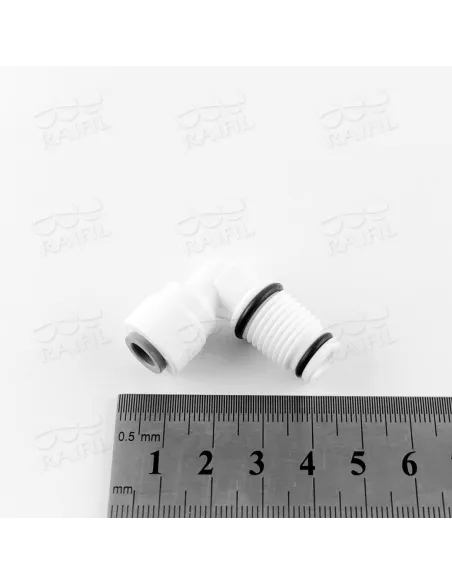 Фитинг угловой Raifil 2817-A, 0.25х0.25 дюйма, с уплотнителем - 3