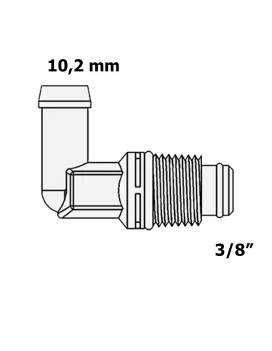 Фитинг угловой Raifil 2817-D 4ME6-D, 0.37 дюйма с уплотнителем, штуцер 10.2 мм - 4