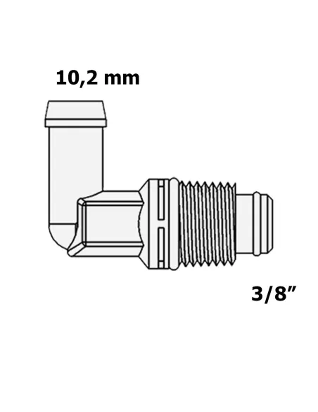 Фитинг угловой Raifil 2817-D 4ME6-D, 0.37 дюйма с уплотнителем, штуцер 10.2 мм - 4