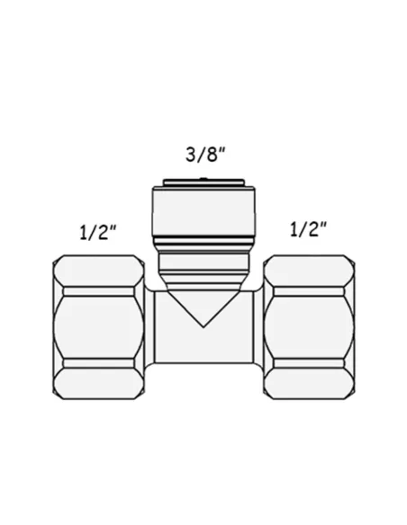 Фитинг Т- образный Raifil 1821-E, 0.5х0.37х0.5 дюйма - 3
