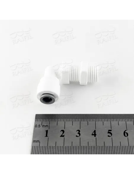 Фитинг угловой Raifil 1806-А, 0.25х0.25 дюйма, с гайкой - 2