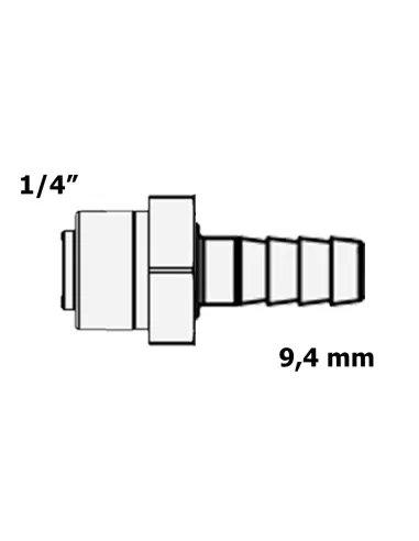 Фитинг прямой Raifil 1839-А, 0.25 дюйма х 9.4 мм, со штуцером - 3