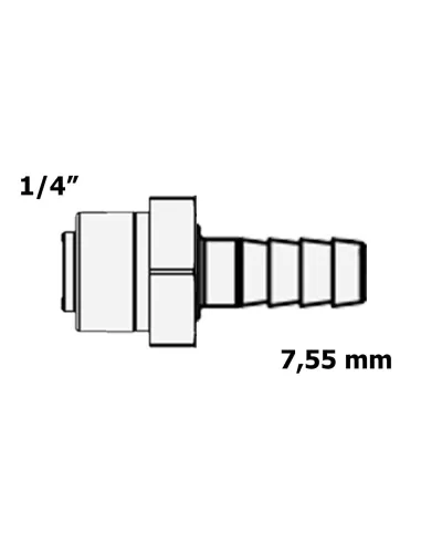 Фитинг прямой Raifil 1839-H, 0.25 дюйма x 7,55 мм, со штуцером - 3