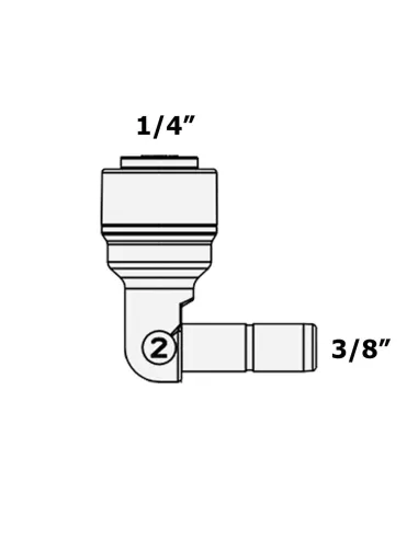 Фітинг кутовий Raifil 1814-С, 0.25х0.37 дюйма - 2