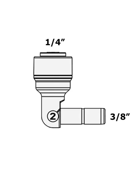 Фітинг кутовий Raifil 1814-С, 0.25х0.37 дюйма - 2
