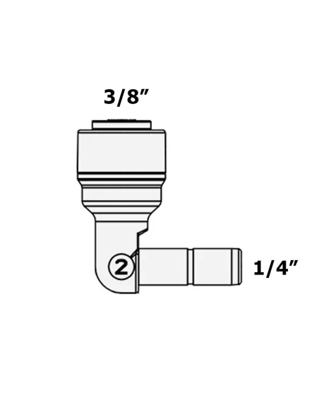 Фітинг кутовий Raifil 1814-D, 0.37х0.25 дюйма - 4