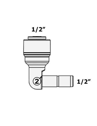 Фітинг кутовий Raifil 1814-F, 0.5х0.5 дюйма - 2