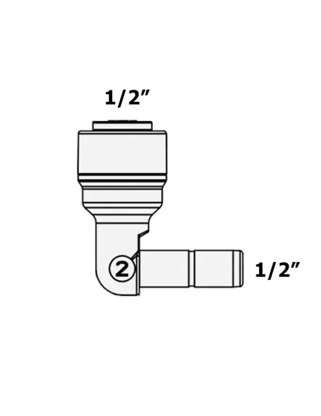 Фітинг кутовий Raifil 1814-F, 0.5х0.5 дюйма - 2