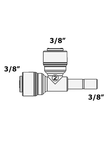 Фитинг Т- образный Raifil 1820-B / 6SST6, 0.37х0.37х0.37 дюйма - 4
