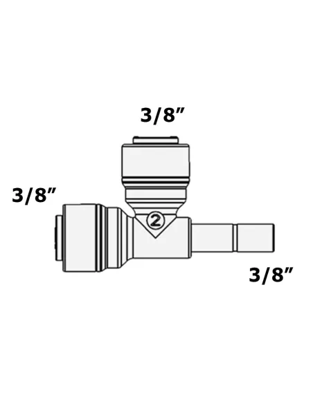 Фитинг Т- образный Raifil 1820-B / 6SST6, 0.37х0.37х0.37 дюйма - 4