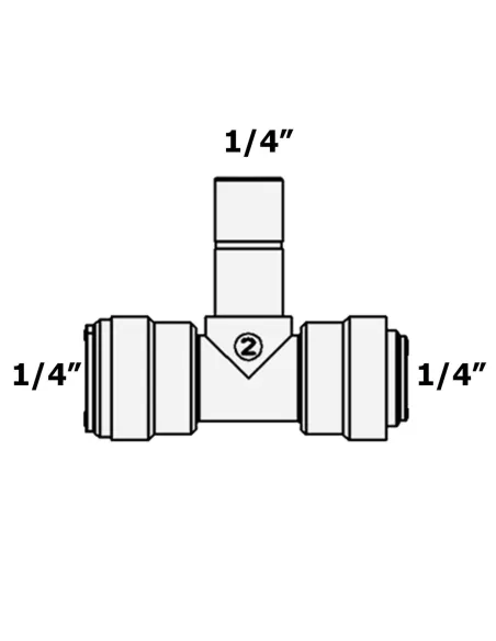 Фитинг Т- образный Raifil 1820-G / 4MST4, 0.25х0.25х0.25 дюйма - 4