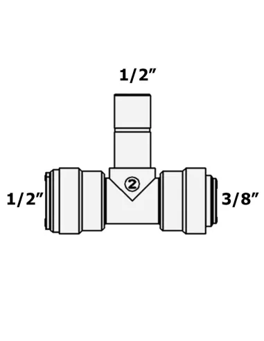 Фитинг Т- образный Raifil 1820-D / 8MST68, 0.25х0.25х0.37 дюйма - 4