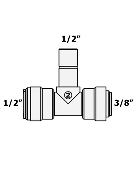 Фитинг Т- образный Raifil 1820-D / 8MST68, 0.25х0.25х0.37 дюйма - 4
