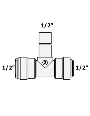 Фитинг Т- образный Raifil 1820-F / 8MST8, 0.5х0.5х0.5 дюйма - 3