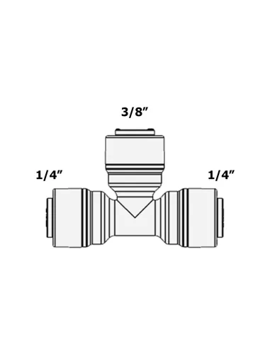 Фитинг Т- образный Raifil 4UT46, 0.25х0.37х0.25 дюйма - 4