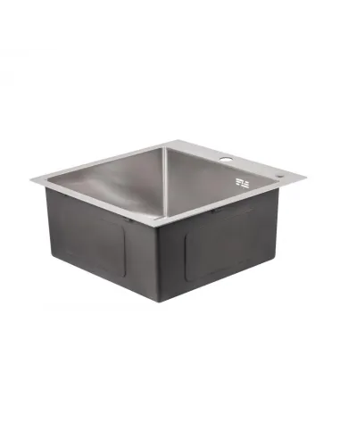 Мойка кухонная квадратная Lidz Brush H5050 3.0/0.8 мм с дозатором - 4