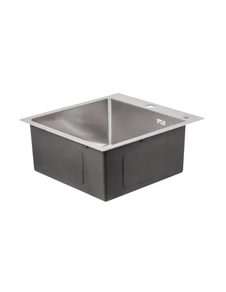 Мойка кухонная квадратная Lidz Brush H5050 3.0/0.8 мм с дозатором - 4