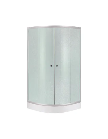 Душевая кабина с поддоном Lidz Latwa SC80x80.SAT.LOW.FR полукруглая, поддон Kupala - 1