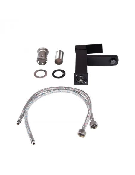 Смеситель для умывальника из нержавеющей стали Lidz Kubis 01D-BFS Black черный - 2 Смеситель для умывальника из нержавеющей стали Lidz Kubis 01D-BFS Black черный - 2