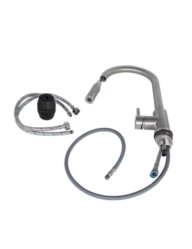 Змішувач для кухні з висувним виливом Lidz Aria 04U-SFS - 4