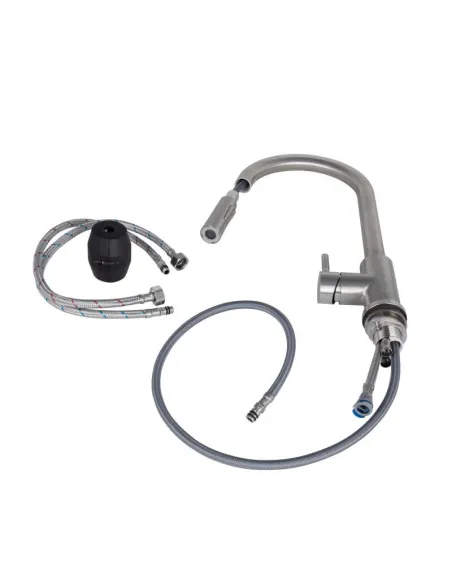 Змішувач для кухні з висувним виливом Lidz Aria 04U-SFS - 4