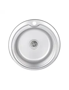 Мойка кухонная металлическая круглая Lidz Micro Decor 510-D 0,6 мм, 510х510х160 мм - 1