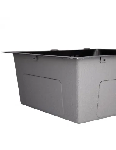 Мойка кухонная металлическая квадратная Lidz Brush Black H5050B 3.0/0.8 мм, 500х500х220 мм - 6