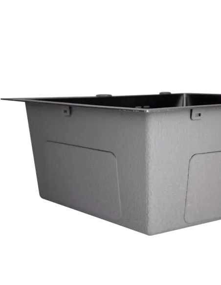 Мойка кухонная металлическая квадратная Lidz Brush Black H5050B 3.0/0.8 мм, 500х500х220 мм - 6