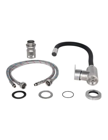 Змішувач для кухні з гнучким виливом Lidz Vida 04R-GFS, чорний - 3