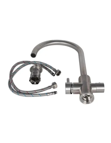 Змішувач для кухні з підключенням до фільтра Lidz Aria 24U-SFS нержавіюча сталь - 4