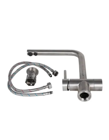 Змішувач для кухні з підключенням до фільтра Lidz Aria 24F-SFS нержавіюча сталь - 4