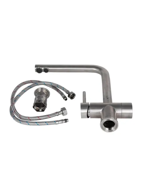 Змішувач для кухні з підключенням до фільтра Lidz Aria 24F-SFS нержавіюча сталь - 4