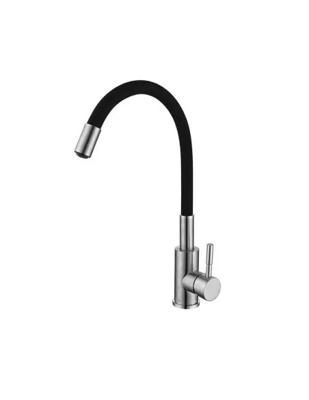 Смеситель для кухни с гибким изливом Lidz Aria 04R-BFS черный - 1