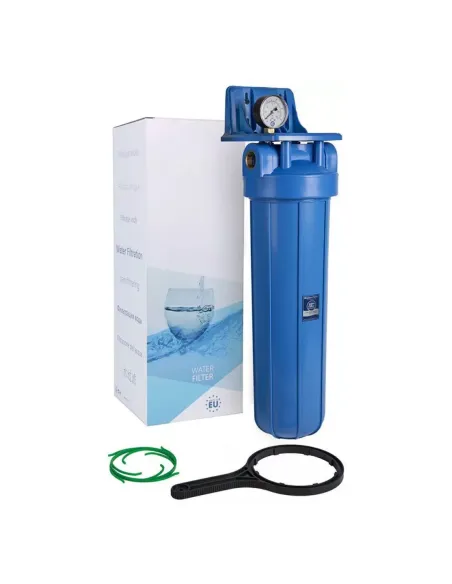 Фильтр-колба Aquafilter FH20B1-B-WB 1 дюйм, ВВ20, с манометром - 1