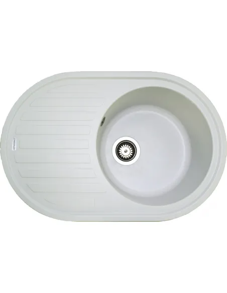 Мийка для кухні з граніту Adamant Ellipsis біла, 765х495х200 мм - 1