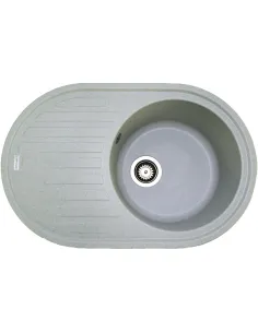 Мийка для кухні з граніту Adamant Ellipsis світло-сіра, 765х495х200 мм - 1