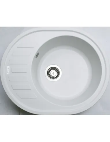 Мийка для кухні з граніту Adamant Ovum біла, 615х495х200 мм - 2