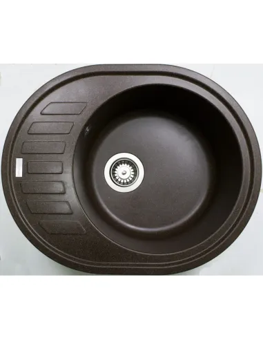 Мойка для кухни из гранита Adamant Ovum коричневая, 615х495х200 мм - 3