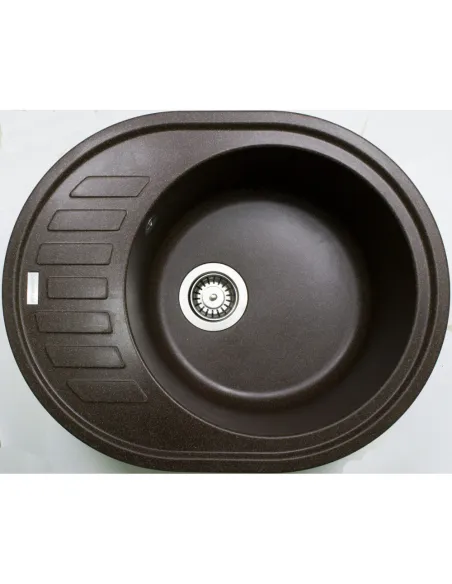 Мойка для кухни из гранита Adamant Ovum коричневая, 615х495х200 мм - 3