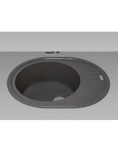 Мойка для кухни из гранита Adamant Ovum серая, 615х495х200 мм - 3