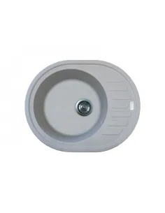 Мийка для кухні з граніту Adamant Ovum світло-сіра, 615х495х200 мм - 1