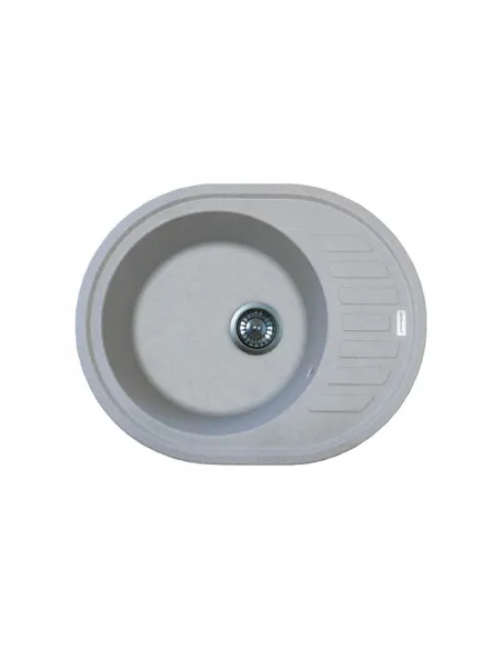 Мийка для кухні з граніту Adamant Ovum світло-сіра, 615х495х200 мм - 1
